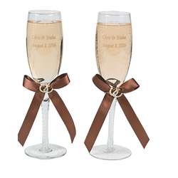 Personalized Rustic Western Wedding Champagne Flutes