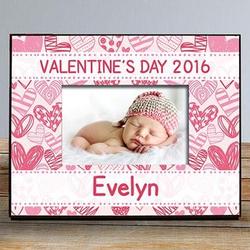 Personalized Pink Hearts Photo Frame