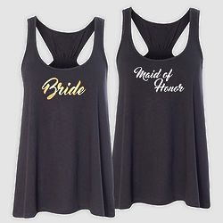 Personalized Bridal Party Tank Top in Black