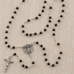 Boy's Personalized First Communion Onyx Rosary