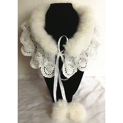 White Rabbit Hair and Lace Collar Necklace