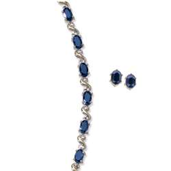 Sapphire and Diamond Accent Bracelet and Earrings
