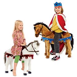Kid's Royal Sit-On Plush Pony Toy
