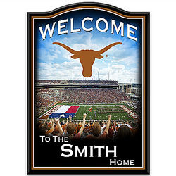 Personalized Texas Longhorns Wooden Welcome Sign