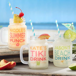 Personalized Summer Fun Frosted Mason Jar
