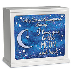 Granddaughter, I Love You to the Moon Illuminated Music Box