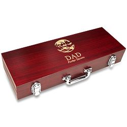 World's Best Dad Rosewood Barbecue Set