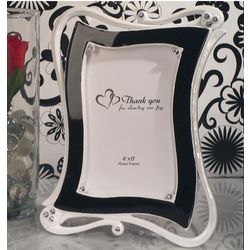 Elegant Black and White 4x6 Wedding Frame Favor