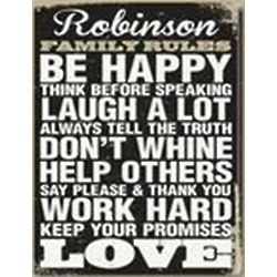 Personalized Family Rules Canvas Print