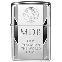 Dad, You Mean the World To Me Monogrammed Zippo Windproof Lighter