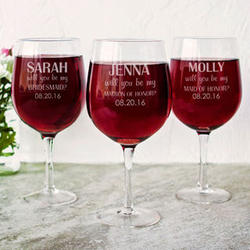 Personalized Will You Be My Maid of Honor? Extra Large Wine Glass