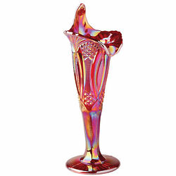 Jack-In-The-Pulpit Red Glass Vase