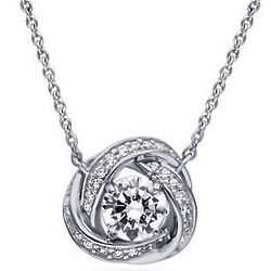 Cubic Zirconia & Sterling Silver Woven Love Knot Pendant Necklace