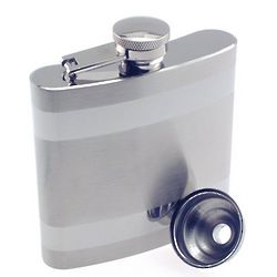 Personalized 6 Ounce Double Band Pocket Flask