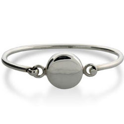 Sterling Silver Round Tag Bangle