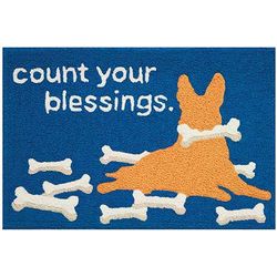 Count Your Blessings Dog and Bones Door Mat
