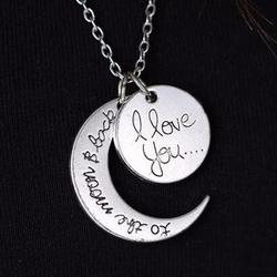 I Love You to the Moon and Back Double Pendant Necklace