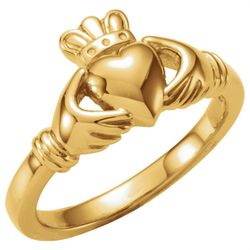 Youth's Claddagh Ring in 14 Karat Yellow or White Gold