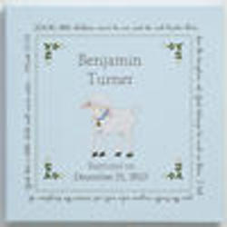 Christian Lamb Personalized Baptism Blessings 24x24 Canvas Print