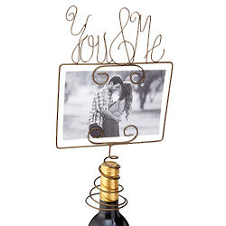You & Me Photo Frame Wine Topper