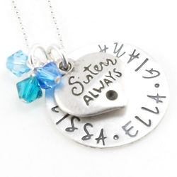 Personalized Sisters Always Silver Necklace with Birthstone