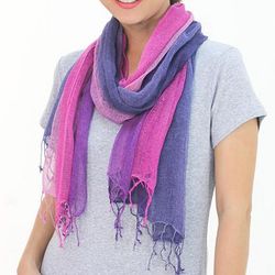 Purple Fantasy Women's Hand Spun Silk Scarves