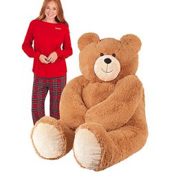 Giant Hunka Love Bear and XL Stewart Plaid PJs Gift Set