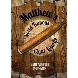 World Famous Cigar Lounge Personalized Wall Sign