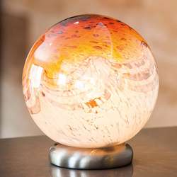 White and Amber Glass Lamp