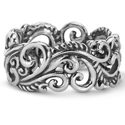 Signature Scrollwork Sterling Silver Band Ring
