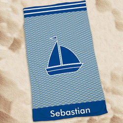Personalized Sail Boat Beach Towel
