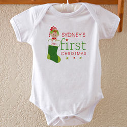 First Christmas Character Personalized Baby Bodysuit