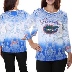 Florida Gators Women's Three Quarter Sleeve Dip Dye Shirt