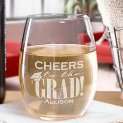 Engraved Graduation Wine Glass