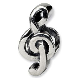 Sterling Silver European-Style Music Note Bead