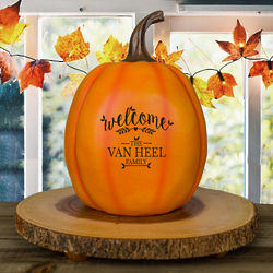 Large Personalized Welcome Fall Pumpkin Decoration