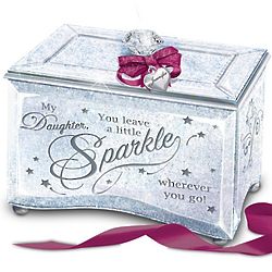 My Daughter, Sparkle and Shine Personalized Glass Music Box