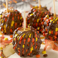 Four Fall Caramel Apple with Reese's Pieces