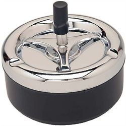 Black and Silver Tone Spinning Ashtray