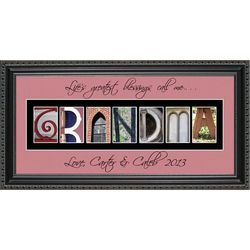 Grandma Personalized Photography Letter Framed Art Print