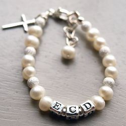 Sparkles Personalized Name Beads Baptism Bracelet
