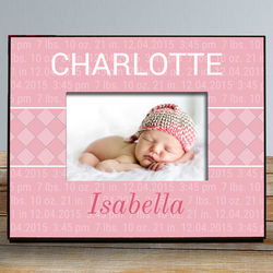 Baby's Personalized Date, Weight, and Name Picture Frame