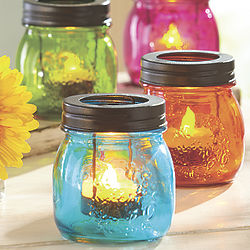 4 Glass Mason Jar Tealights