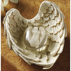 Hope Angel Worry Stone with Wing Holder