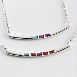 Family Birthstone Bar Necklace