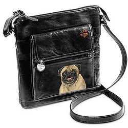 I Love My Pug Faux Leather Crossbody Bag