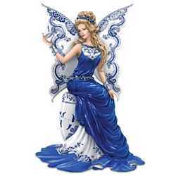 Magical Blessing of 2 Lovers Blue Willow Artwork Figurine