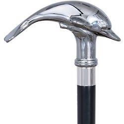 Chrome Plated Dolphin Handle Custom Walking Cane