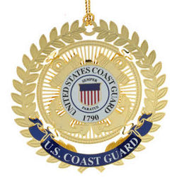 Gold-Plated United States Coast Guard Emblem Ornament