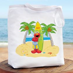 Personalized Sesame Street Surf's Up Elmo Tote Bag
